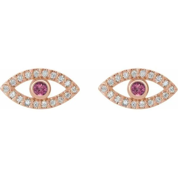 Accented Evil Eye Earrings Image 2 Linwood Custom Jewelers Linwood, NJ