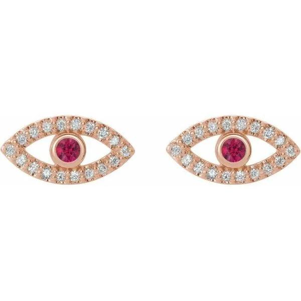 Accented Evil Eye Earrings Image 2 Austin's Fine Diamonds & Jewelry Lyndhurst, NJ