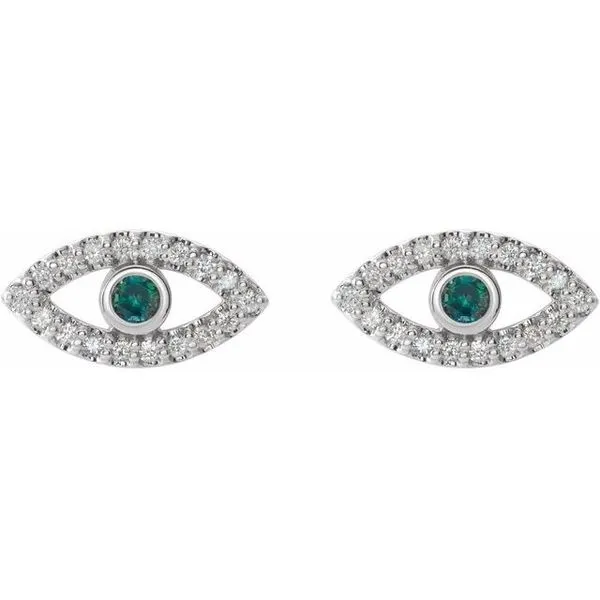 Accented Evil Eye Earrings Image 2 Avitabile Fine Jewelers Hanover, MA