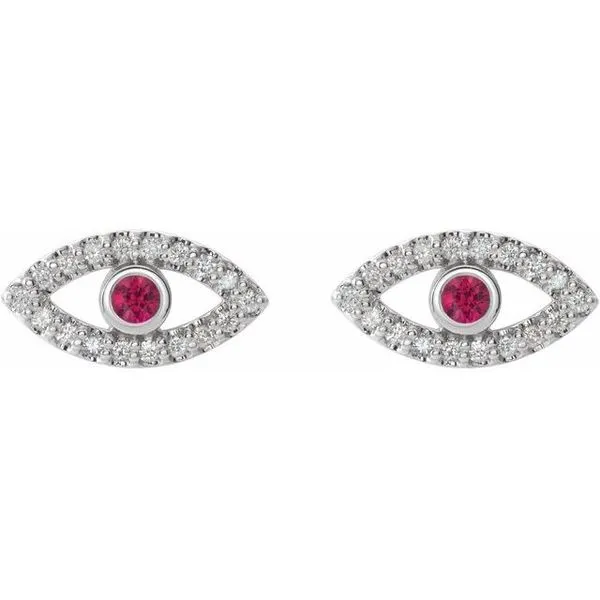 Accented Evil Eye Earrings Image 2 Diamonds By Dawn Riverdale, NJ