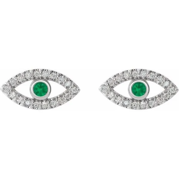 Accented Evil Eye Earrings Image 2 Avitabile Fine Jewelers Hanover, MA