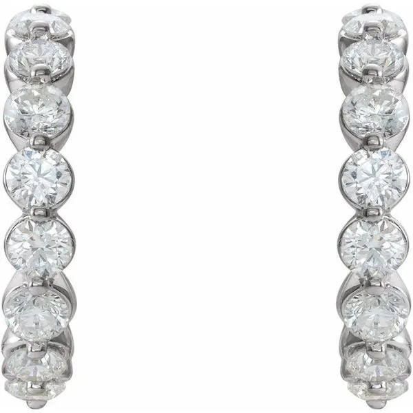 Accented Hoop Earrings Image 2 James & Williams Jewelers Berwyn, IL