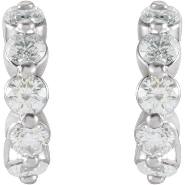 Accented Hoop Earrings Image 2 James & Williams Jewelers Berwyn, IL