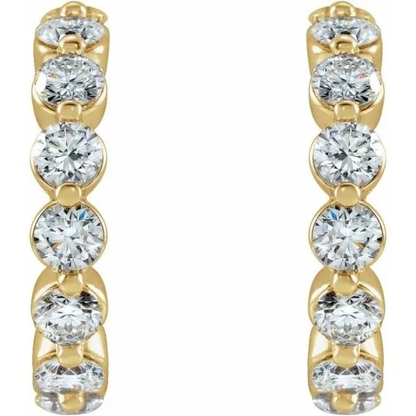 Accented Hoop Earrings Image 2 James & Williams Jewelers Berwyn, IL