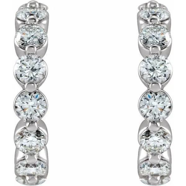 Accented Hoop Earrings Image 2 James & Williams Jewelers Berwyn, IL