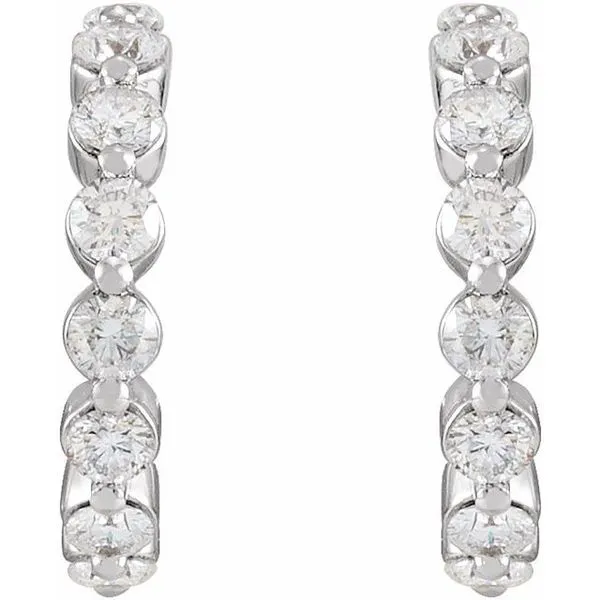 Accented Hoop Earrings Image 2 Hopman Jewelers Elkhart, IN