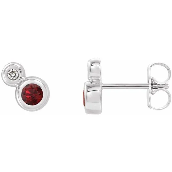 Accented Bezel-Set Earrings Long Jewelers Chesapeake, VA