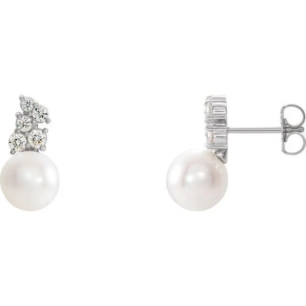 Pearl Cluster Earrings Long Jewelers Chesapeake, VA