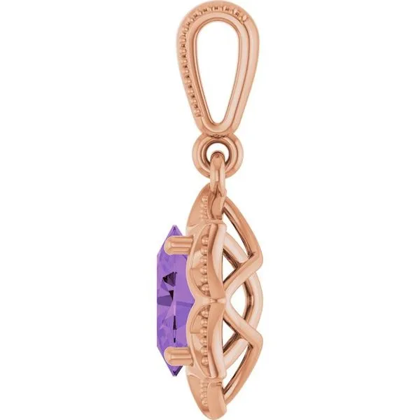 Beaded Solitaire Pendant Image 3 Woelk's House of Diamonds Russell, KS