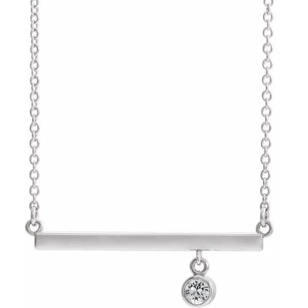 Bezel-Set Bar Necklace J. Meredith Jewelers Delafield, WI