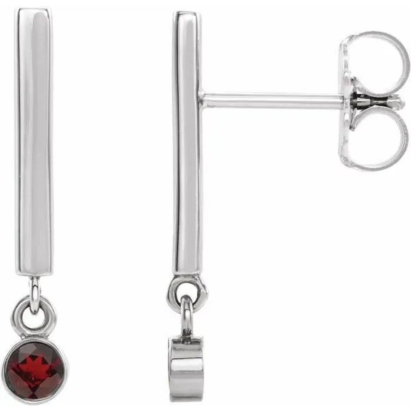 Bezel-Set Bar Earrings Hopman Jewelers Elkhart, IN