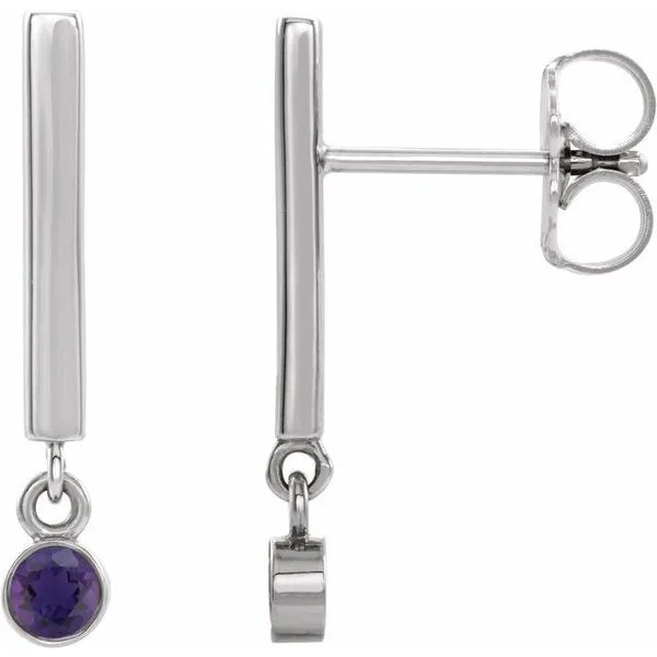 Bezel-Set Bar Earrings Hopman Jewelers Elkhart, IN