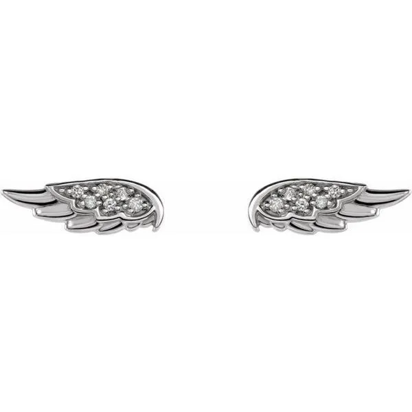 Accented Angel Wing Earrings Image 2 Clater Jewelers Louisville, KY