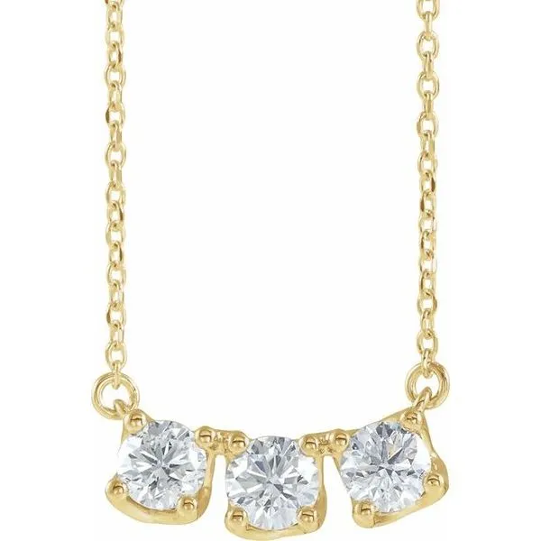 Three-Stone Curved Bar Necklace Hopman Jewelers Elkhart, IN