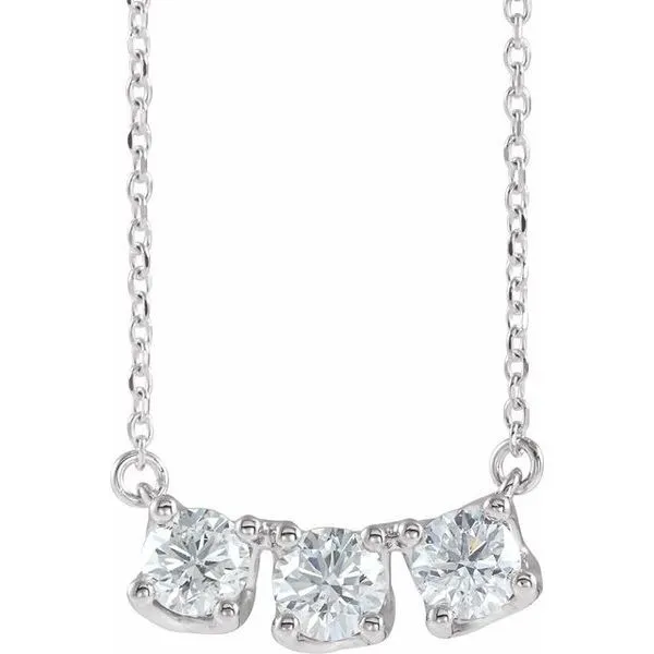 Three-Stone Curved Bar Necklace Hopman Jewelers Elkhart, IN