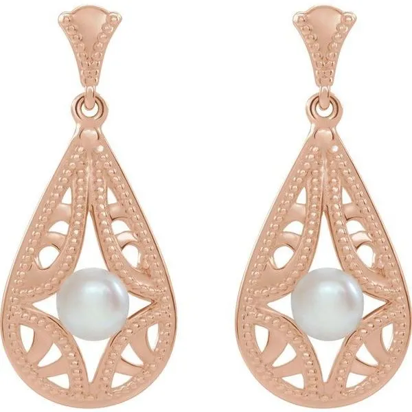 Vintage-Inspired Pearl Earrings Image 2 Rick's Jewelers California, MD