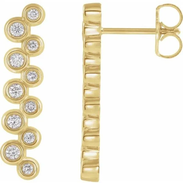 Bezel-Set Bar Earrings Long Jewelers Chesapeake, VA