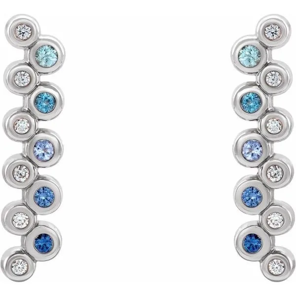 Bezel-Set Bar Earrings Image 2 Diny's Jewelers Middleton, WI