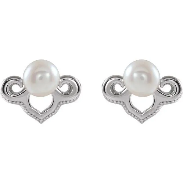 Vintage-Inspired Pearl Earrings Image 2 James & Williams Jewelers Berwyn, IL