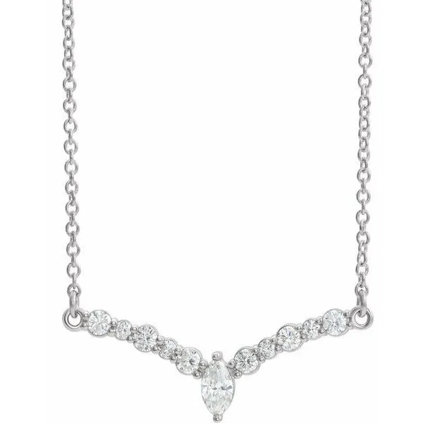 Accented V Necklace or Necklace Center Cherry Street Jewelers Tulsa, OK