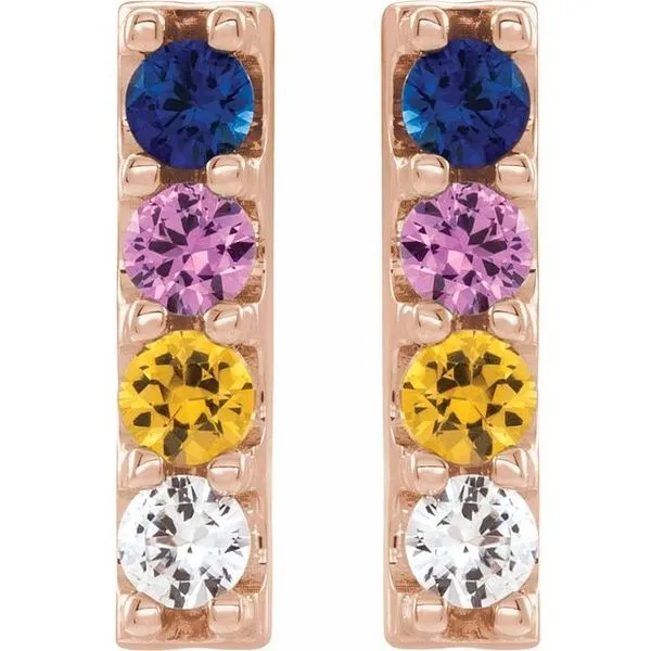 Accented Bar Earrings Image 2 Rick's Jewelers California, MD