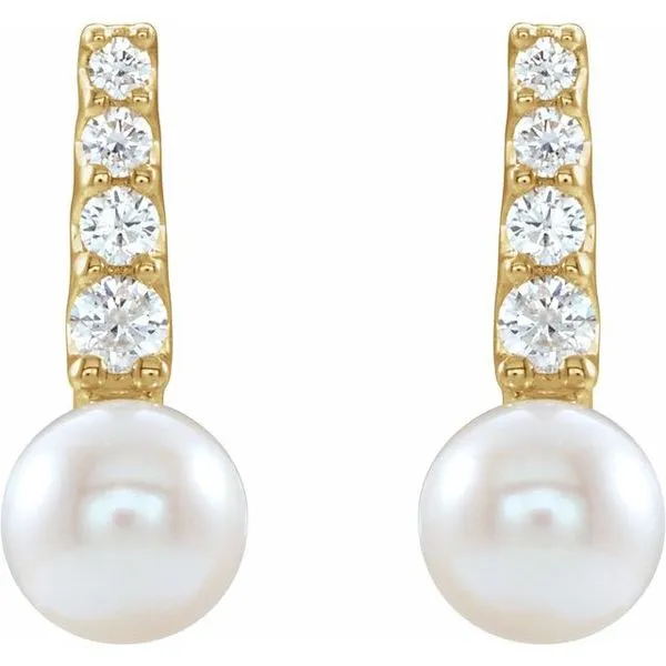 Pearl Bar Earrings Image 2 Long Jewelers Chesapeake, VA