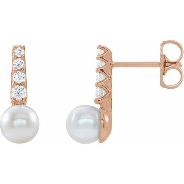 Pearl Bar Earrings Rebel Diamonds New Hampton, IA