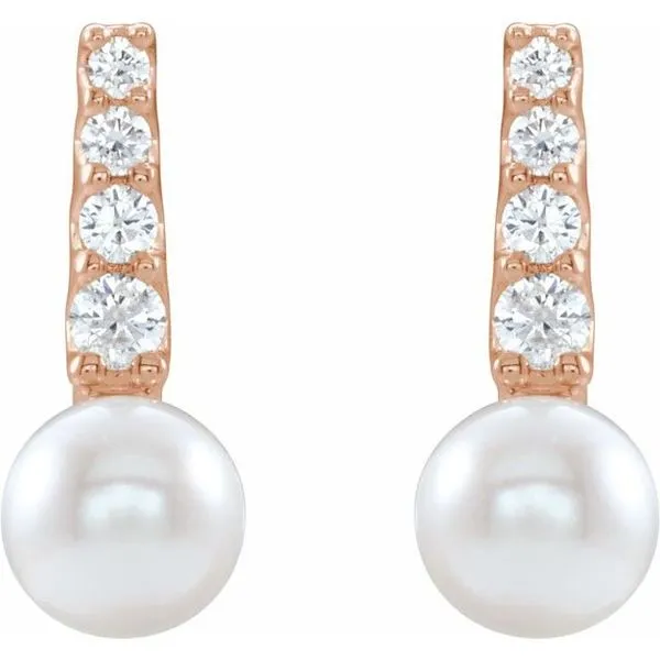 Pearl Bar Earrings Image 2 Rebel Diamonds New Hampton, IA