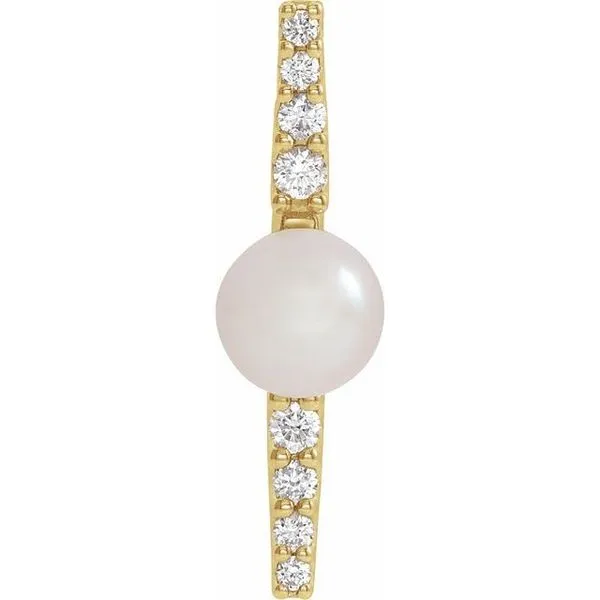 Accented Pearl Bar Pendant Long Jewelers Chesapeake, VA