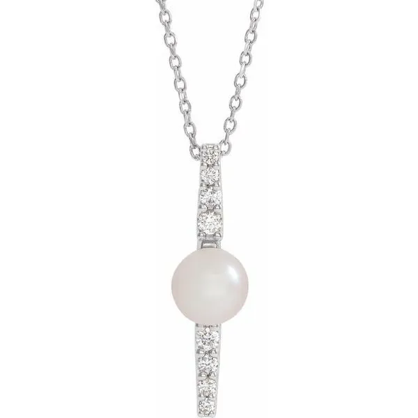 Accented Pearl Bar Necklace Hopman Jewelers Elkhart, IN