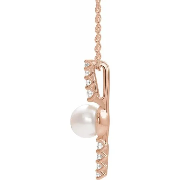 Accented Pearl Bar Necklace Image 2 Rasmussen Jewelers Spanish Fork, UT