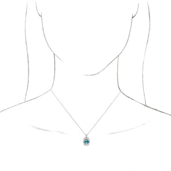 Halo-Style Necklace Image 3 Comstock Jewelers Edmonds, WA