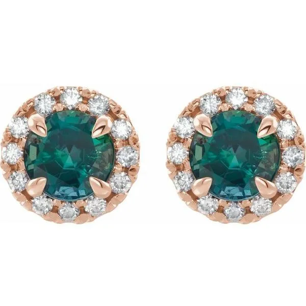 French-Set Halo-Style Earrings Image 2 James Wolf Jewelers Mason, OH