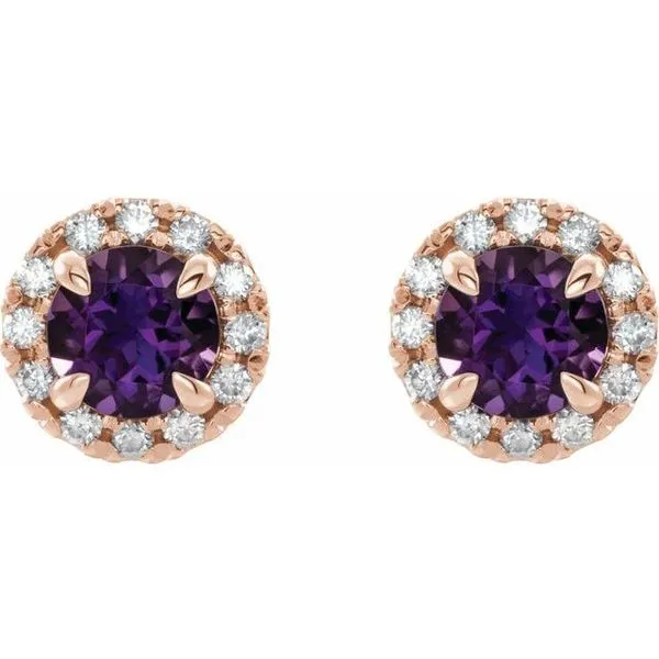 French-Set Halo-Style Earrings Image 2 Rick's Jewelers California, MD