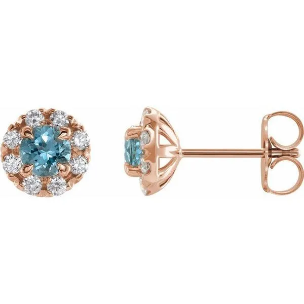 French-Set Halo-Style Earrings Long Jewelers Chesapeake, VA