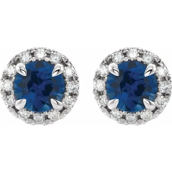 French-Set Halo-Style Earrings Image 2 Long Jewelers Chesapeake, VA