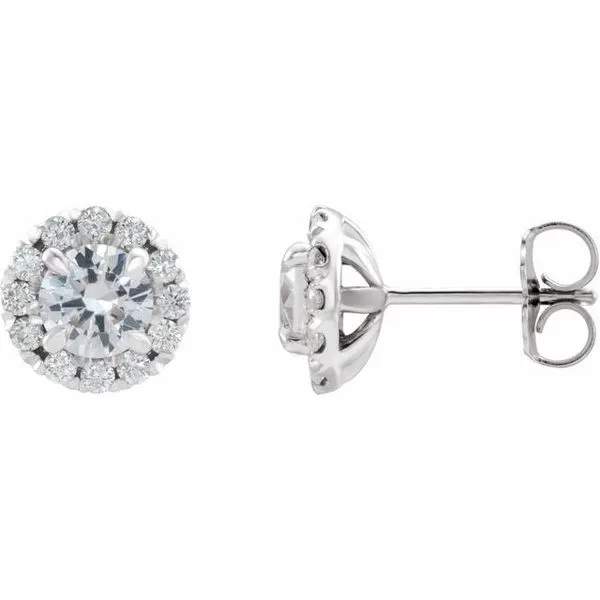 French-Set Halo-Style Earrings Linwood Custom Jewelers Linwood, NJ