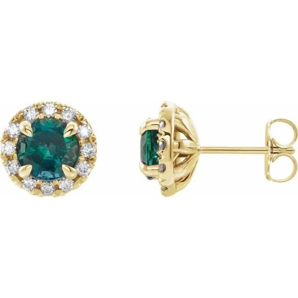 French-Set Halo-Style Earrings Rick's Jewelers California, MD