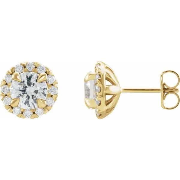 French-Set Halo-Style Earrings Leslie E. Sandler Fine Jewelry and Gemstones rockville , MD