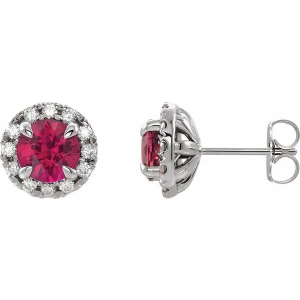 French-Set Halo-Style Earrings Linwood Custom Jewelers Linwood, NJ
