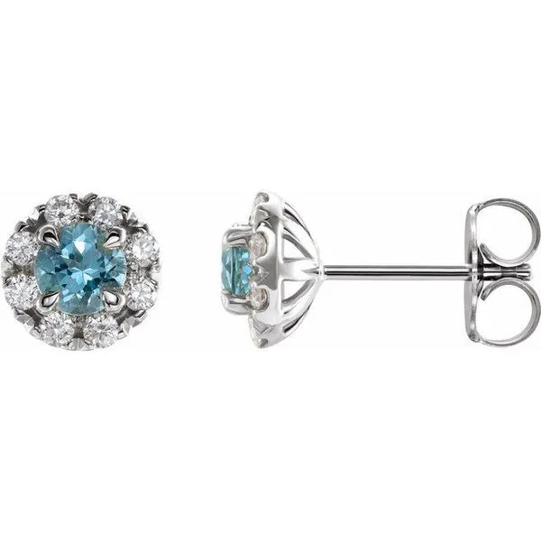 French-Set Halo-Style Earrings Boyd Jewelers Wesley Chapel, FL