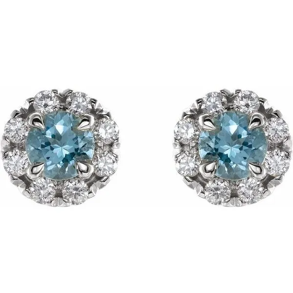 French-Set Halo-Style Earrings Image 2 Boyd Jewelers Wesley Chapel, FL