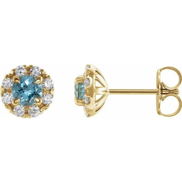 French-Set Halo-Style Earrings Long Jewelers Chesapeake, VA