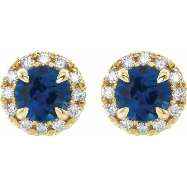 French-Set Halo-Style Earrings Image 2 Rick's Jewelers California, MD