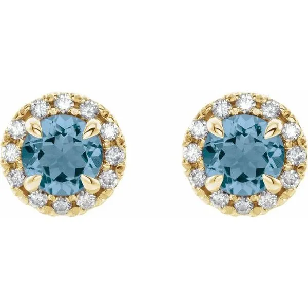 French-Set Halo-Style Earrings Image 2 Rick's Jewelers California, MD