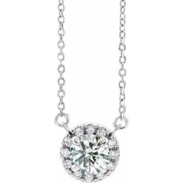 French-Set Halo-Style Necklace Comstock Jewelers Edmonds, WA