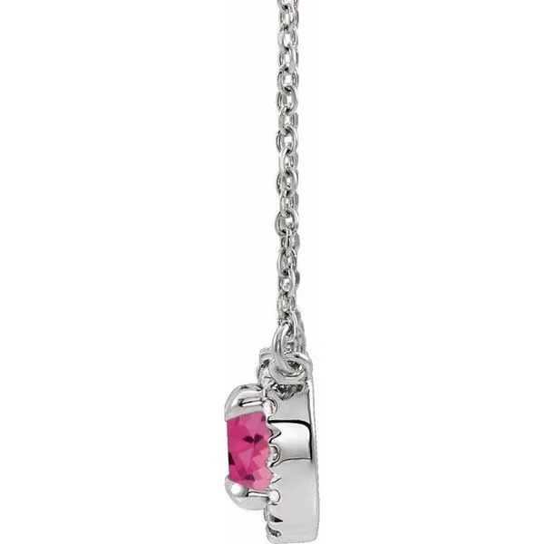 French-Set Halo-Style Necklace Image 2 James & Williams Jewelers Berwyn, IL