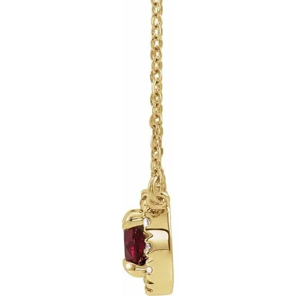 French-Set Halo-Style Necklace Image 2 Linwood Custom Jewelers Linwood, NJ