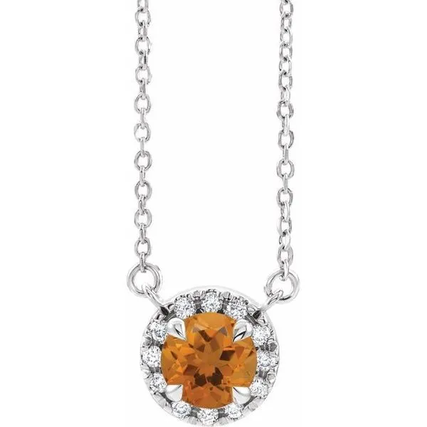 French-Set Halo-Style Necklace Scirto's Jewelry Lockport, NY