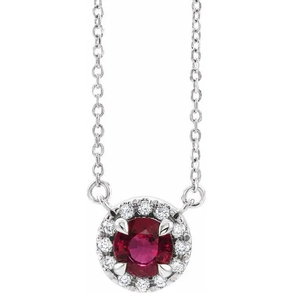 French-Set Halo-Style Necklace Cherry Street Jewelers Tulsa, OK